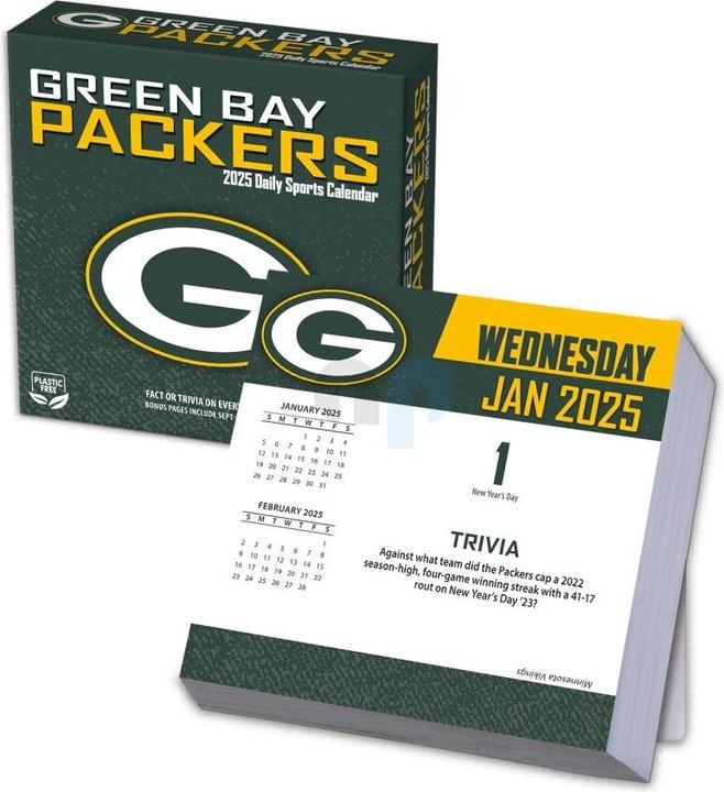 Actual product image NFL - Green Bay Packers - Desk Calendar 2025 (German, French, Italian, Spanish, English)