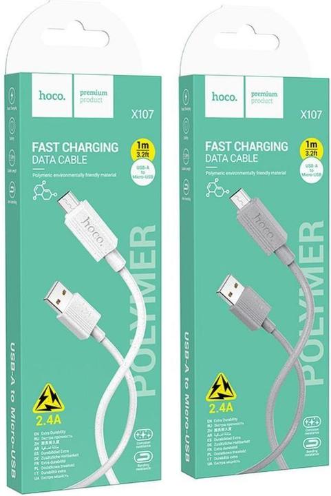 Produktbild Hoco Cable cable USB A to Micro USB 2,4A X107 1 m white (1 m, USB 3.2 Gen 1)