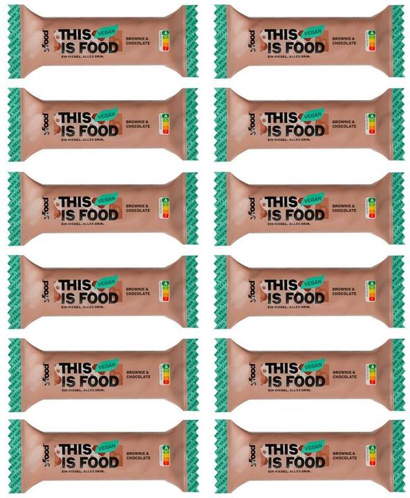 Image du produit YFood Barre protéinée végétalienne (Brownie, Chocolat, 12 pcs, 800 g)