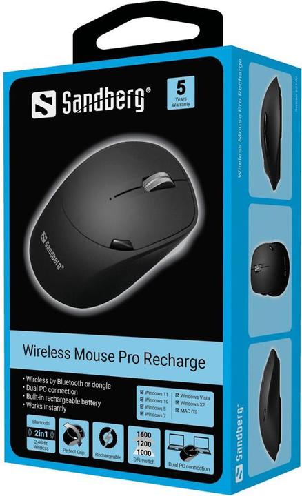 Produktbild Sandberg Wireless Mouse Pro Recharge (Kabellos)