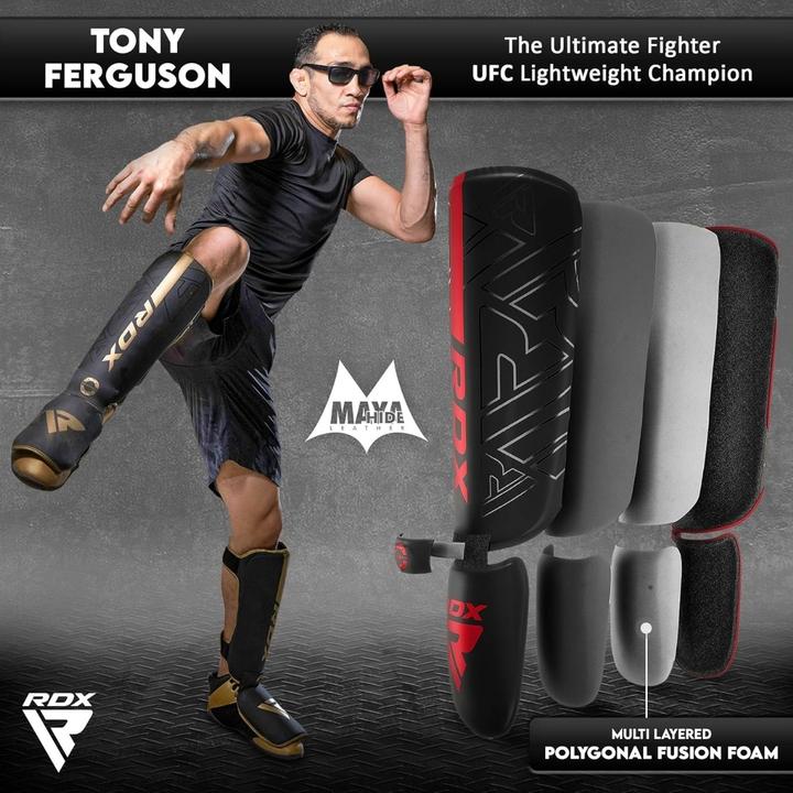 Actual product image Rdx Shin Instep F6 Matte Red-XL (XL)