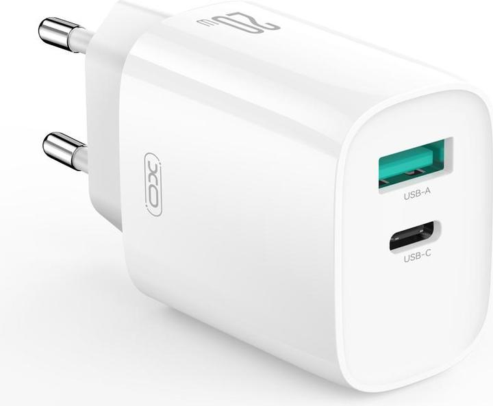 Produktbild xO Wandladegerät CE29 PD 20W 1x USB-C 1x USB weiss + Kabel USB-C - Lightning (20 W)