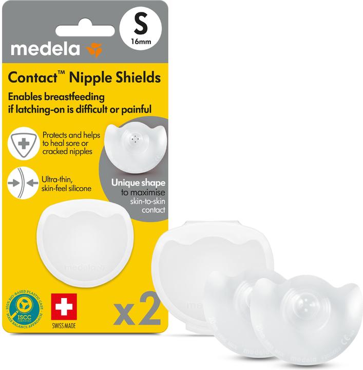 Produktbild Medela Contact Brusthütchen S ( Ø 16mm), 2 Stück mit Aufbewahrungsbox (S)