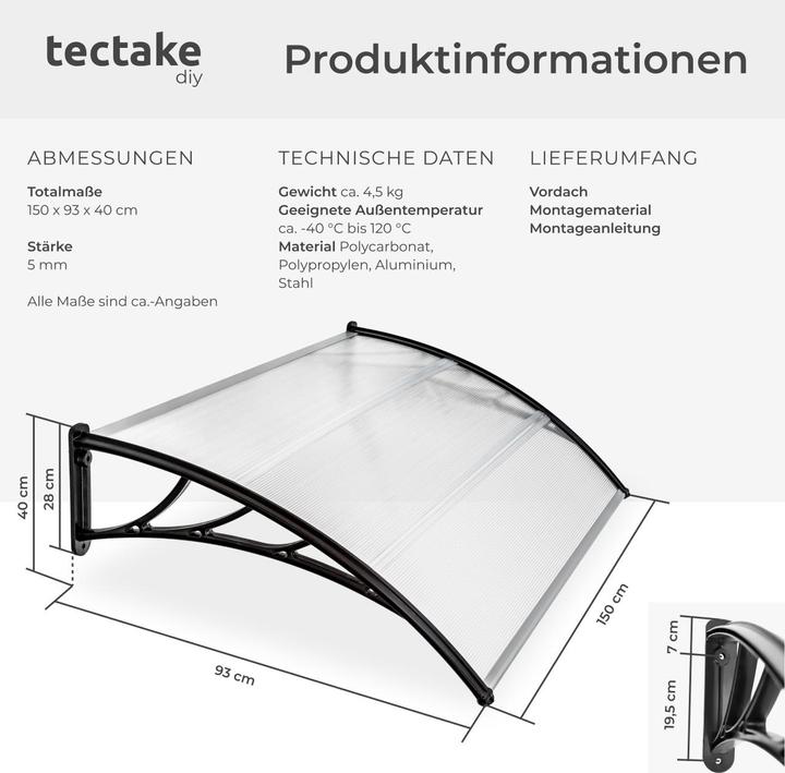 Actual product image tectake Canopy