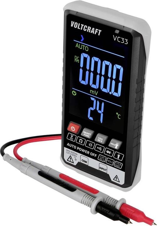 Image du produit Voltcraft VC33 Multimètre manuel calibré (ISO) numérique Affichage (Counts) : 5999 (CAT III 600V)