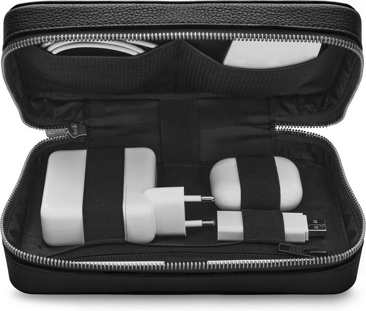 Produktbild Woolnut Leather Tech Organizer -tarvikelaukku, musta