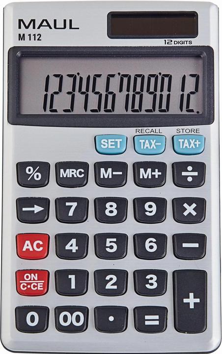 Produktbild Maul Taschenrechner M112 Silber (Solarzellen, Batterien)
