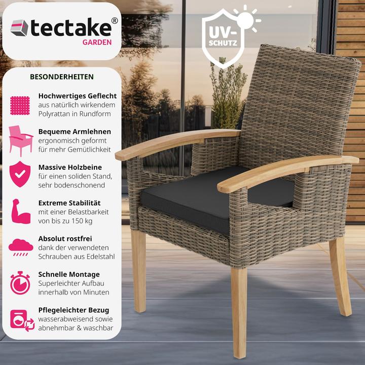 Image du produit tectake Chaise en rotin Rosarno