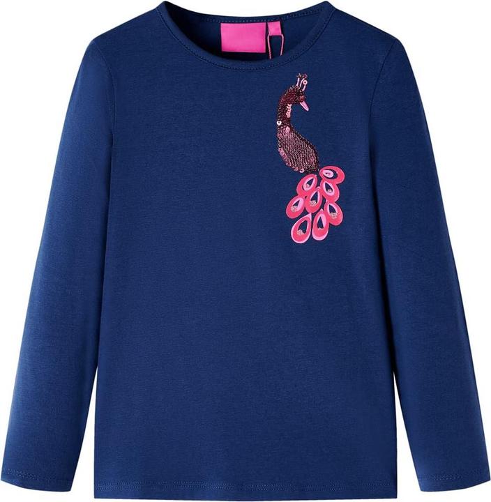 Image du produit VidaXL T-shirt manches longues enfant bleu marine 116,Composition : 95% Coton (116)