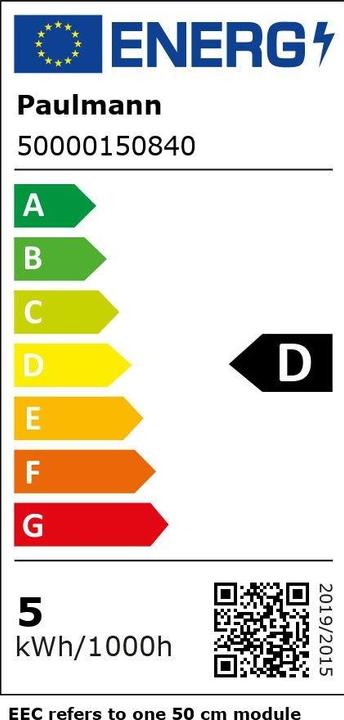 Label énergétique Paulmann Bandeau lumineux à LED PAUL (Blanc neutre, 1000 cm, Intérieur)