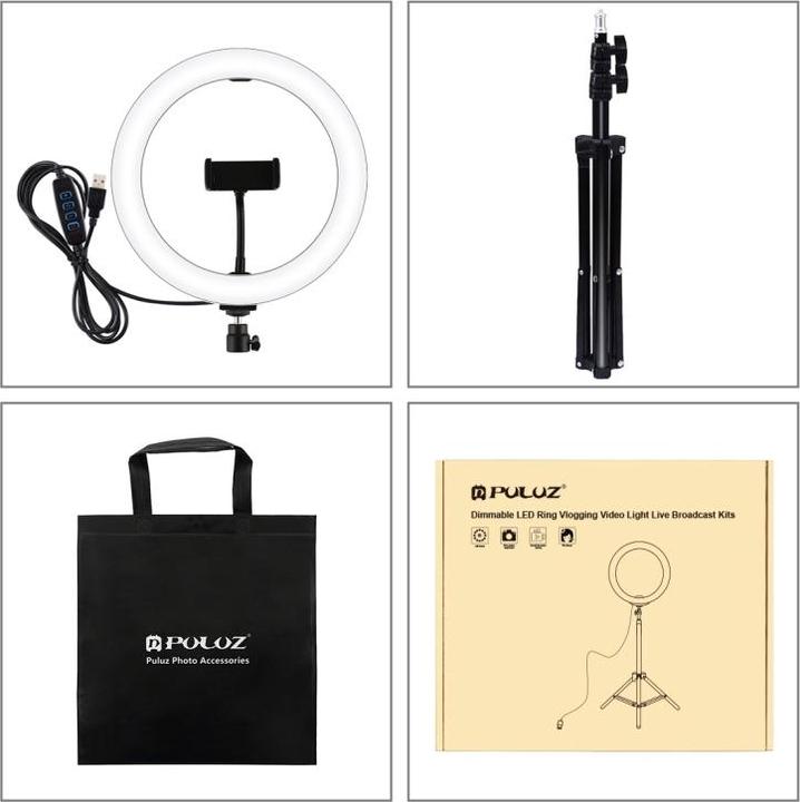 Image du produit Puluz PKT3035 Lampe vidéo selfie 26cm (éclairage annulaire)