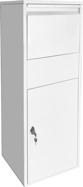 Actual product image Wiltec Parcel box Standing letter box white 46x45x140cm Parcel box at home Parcels