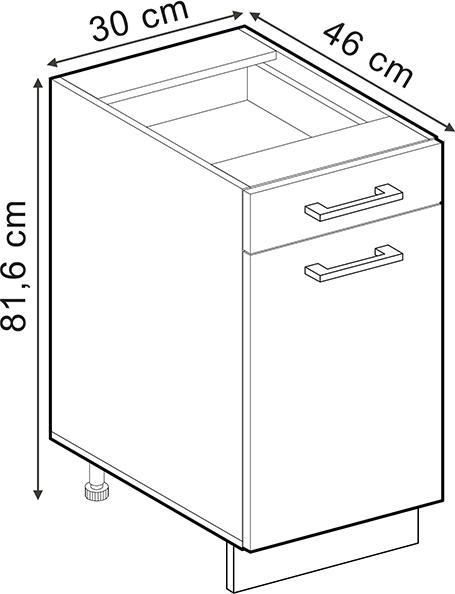 Actual product image Vicco Küchenunterschrank R-Line (30 x 46 x 81.5 cm)