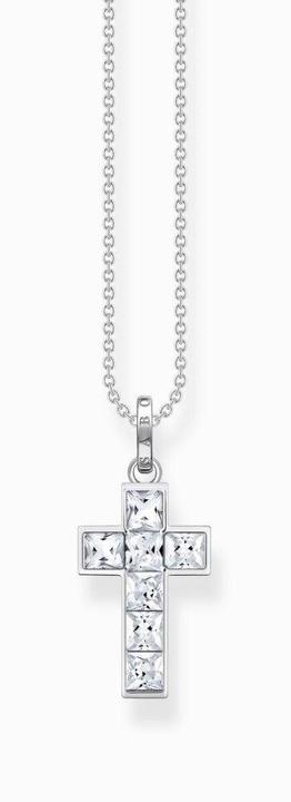 Immagine prodotto Thomas Sabo Collana Croce con Pietre Bianche Argento (Argento 925, 40 - 45 cm)