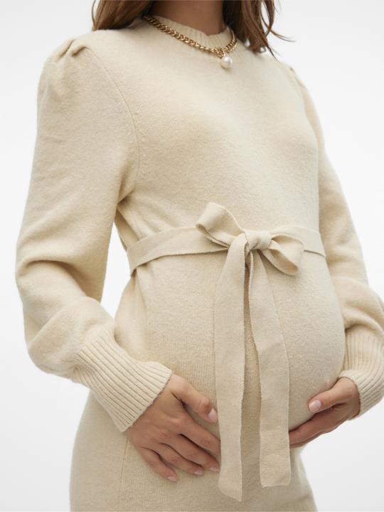 Immagine prodotto Mamalicious Vestibilità regolare Dolcevita Polsini a coste Maniche a palloncino Abito corto Abito in maglia (XL)