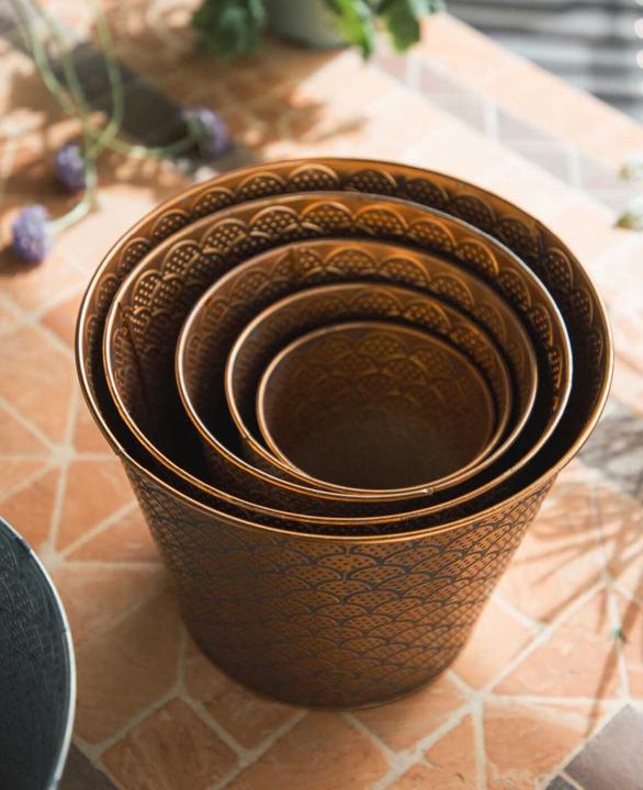 Immagine prodotto Esmée Vaso da fiori / fioriera Orient, lamiera (13 cm)