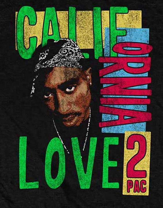 Actual product image Tupac Shakur Unisex Adult California Love T-Shirt (L)
