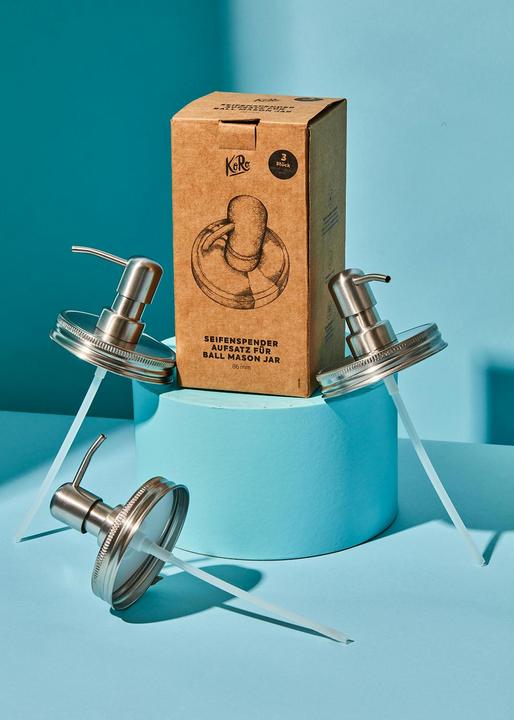 Immagine prodotto KoRo Attacco per dispenser di sapone per Ball Mason Jar 86 mm 3 pezzi