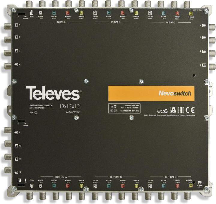 Produktbild Televes Multischalter 33,00cm (13") 12 Guss NEVO kaskadierb.o.NT MS1312C
