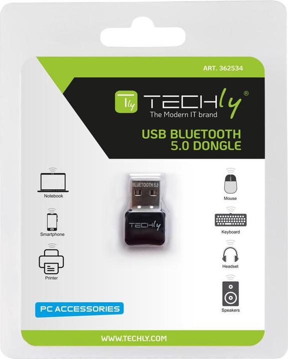 Image du produit Techly Adaptateur dongle USB Bluetooth 5.0 classe 2 + EDR (Emetteur & Récepteur)