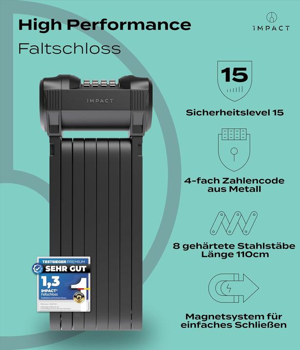 Actual product image Impact Bike Accessories PortaLock 15 - Velo-Zahlenschloss (110 cm)