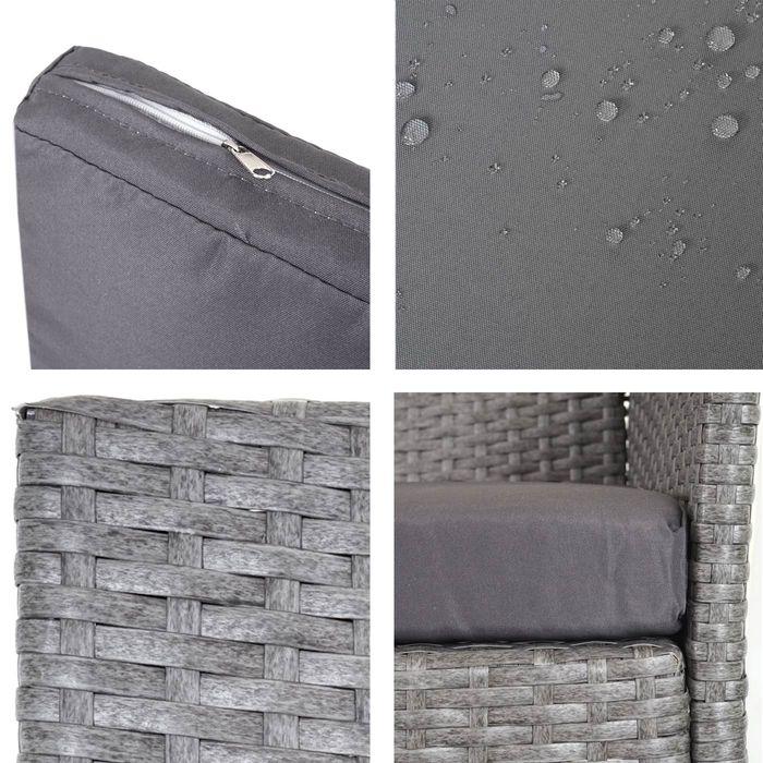 Actual product image Mendler Poly-Rattan Gartenbank Halden, Sitzbank Bank - grau, Kissen anthrazit