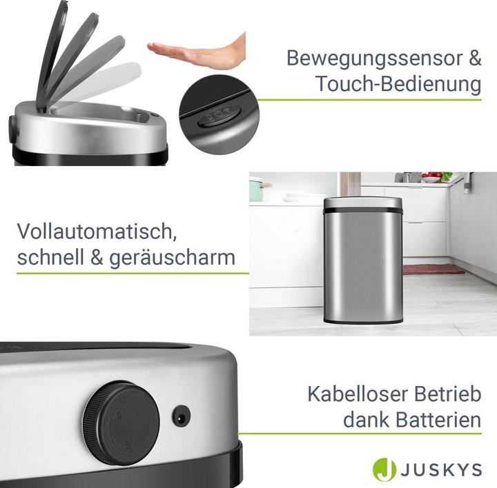 Actual product image Juskys Automatischer Mülleimer mit Sensor (50 l)