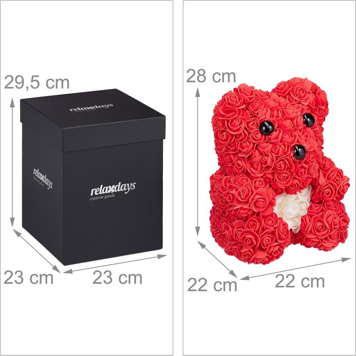 Actual product image Relaxdays Rosen-Teddybär (28 cm)