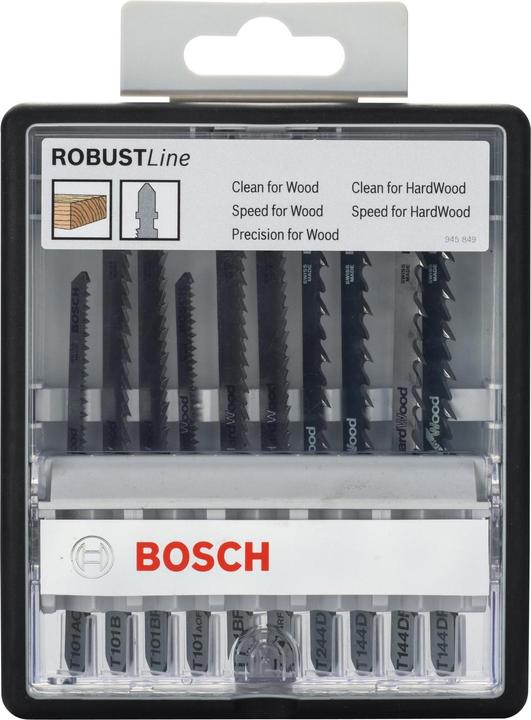 Produktbild Bosch Professional Zubehör 10-tlg. Stichsägeblatt-Set Wood, Robust Line, T-Schaft