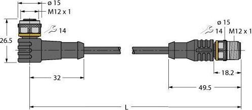 Actual product image Turck Actuator and sensor cable PUR connecting cable (15 m)