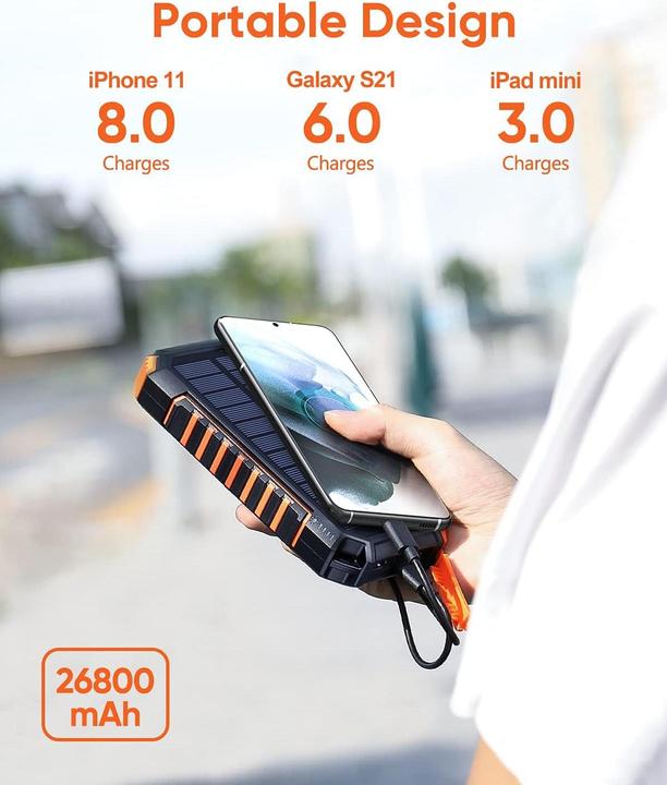 Immagine prodotto Hiluckey Powerbank solare (26800 mAh)