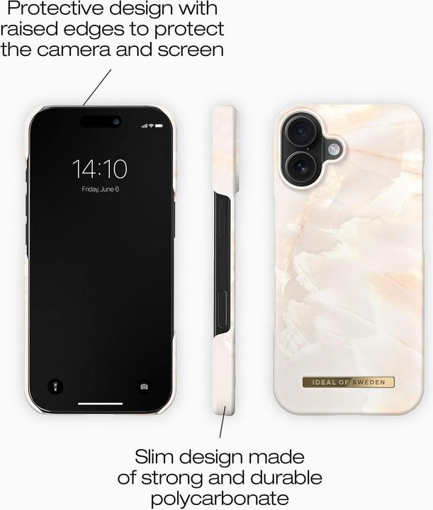 Actual product image iDeal Of Sweden Magsafe Designer Hard-Cover Rose Pearl Marble (Apple iPhone 16)
