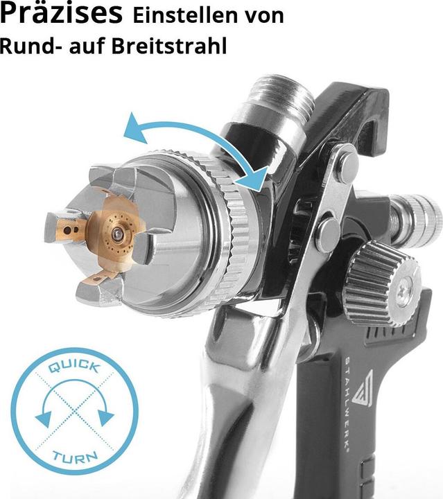 Produktbild Stahlwerk HVLP Lackierpistole SG-600 ST 1,4 mm Düse 600 ml Fliessbecher
