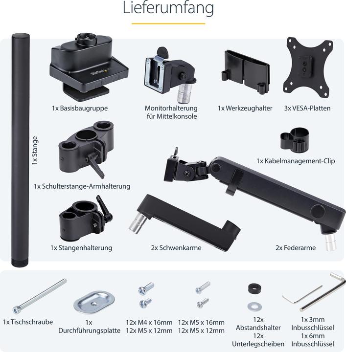 Produktbild StarTech Triple Monitor Desk Mount (Tisch, 27")