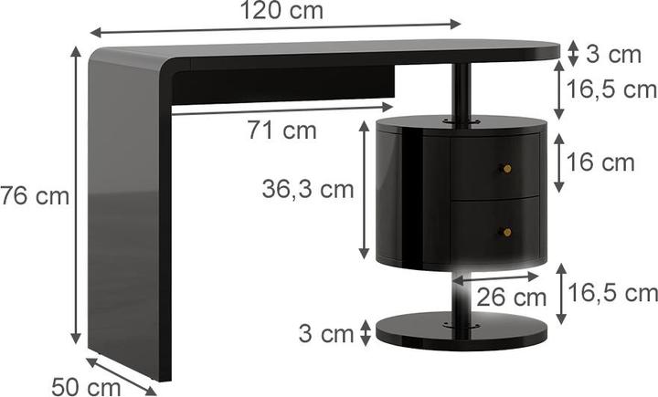 Actual product image Vicco Lara (120 x 50 x 76 cm)