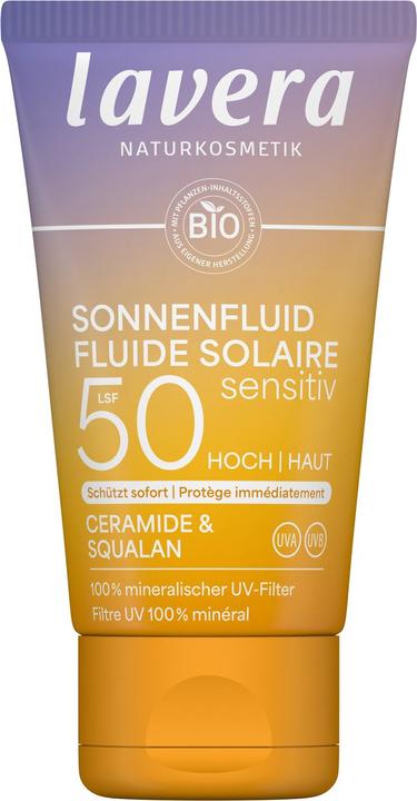 Produktbild Lavera Sonnenfluid sensitiv LSF50 Tube 40 ml (Sonnencreme Gesicht, SPF 50, 40 ml)