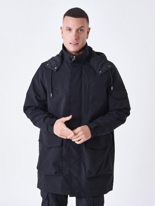 Project X Paris Lange Steppjacke mit Taschen
