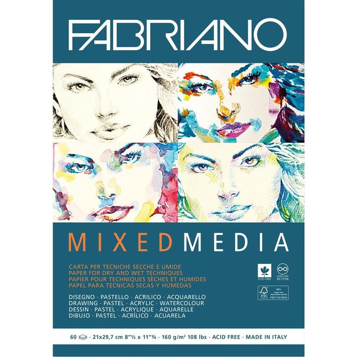 Image du produit Fabriano Bloc de peinture Mixed Media A4, 60 feuilles (A4)