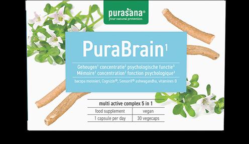 Actual product image Purasana PuraBrain 5 in 1 Vitamin Complex Vegetarian 30 Capsules - 19.1 Grams (Capsules, 19.10 g)