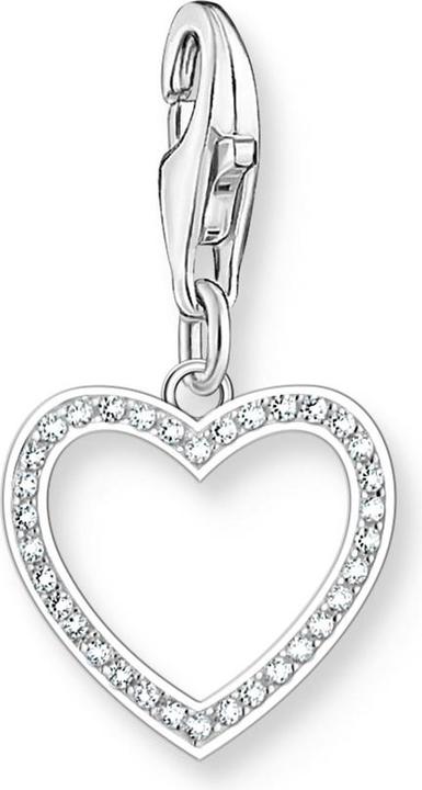 Produktbild Thomas Sabo Charm-Anhänger Herz mit weissen Steinen Silber (Silber 925)