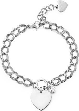 Immagine prodotto Sagapo S'Agapµ - Imperdibile bracciale in acciaio con cuore My love SYL21 (19.50 cm, Acciaio inossidabile)