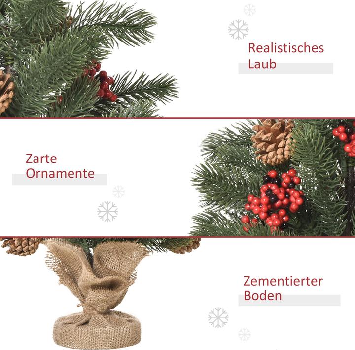 Image du produit Homcom Arbre de Noël artificiel pour la table avec socle emballé dans une toile de jute