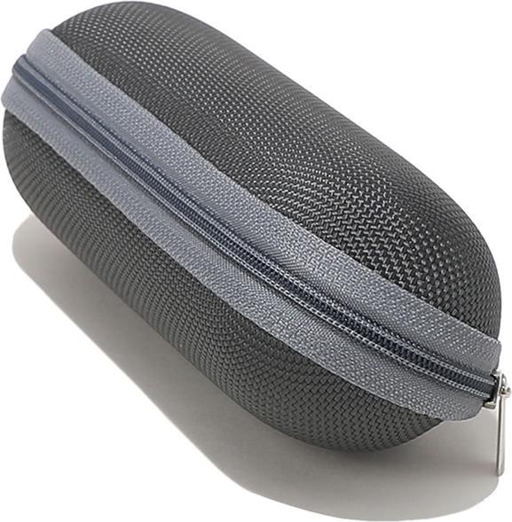 Techsuit - Glasses Case (ETOV3) - with Zipper, Eco Leather, 160 x 48 x 45mm - Gray