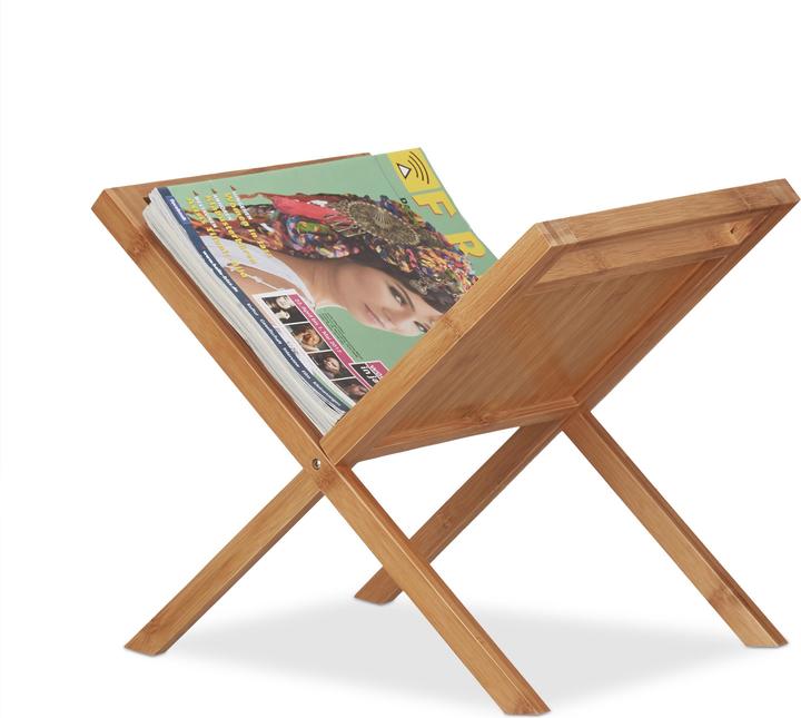 Actual product image Relaxdays Newspaper rack bamboo (40 x 30 x 40 cm)