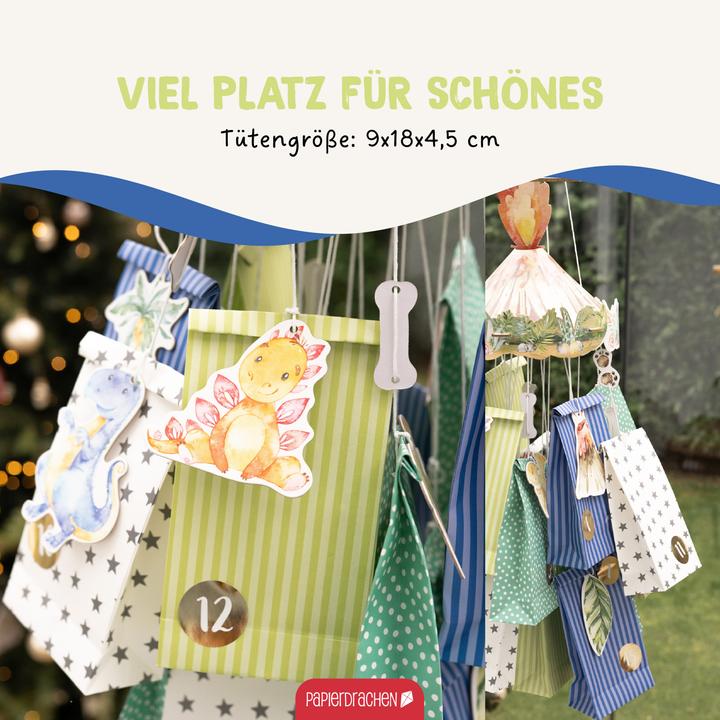 Produktbild Papierdrachen Mobile Adventskalender - Dino