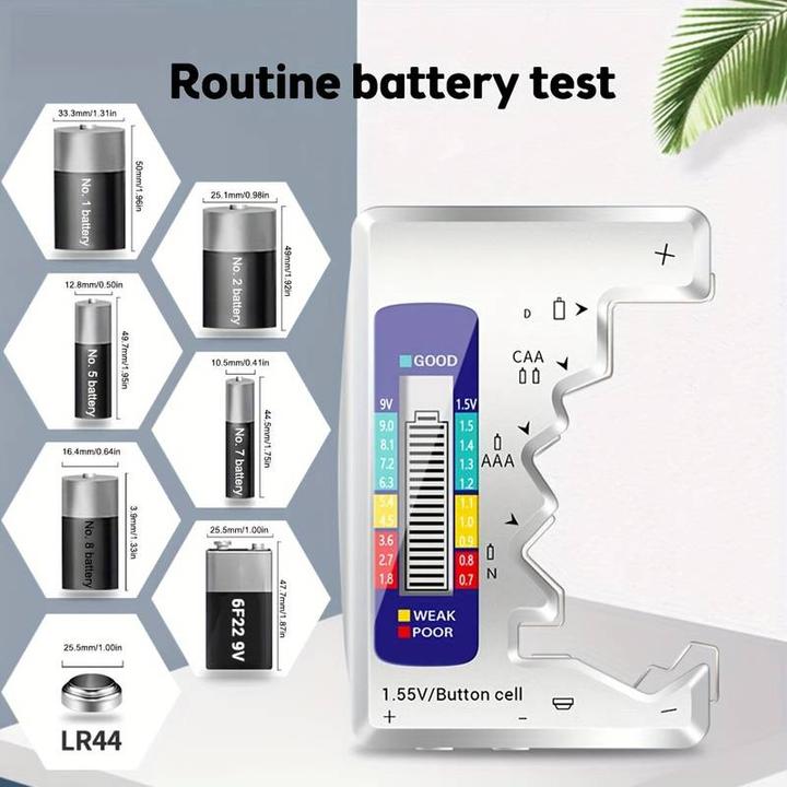 Image du produit PhoneLook Testeur de piles universel intelligent avec affichage LED intégré de la charge des piles