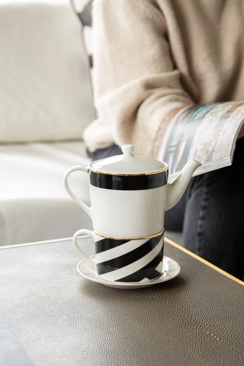 Immagine prodotto Mikasa Set da tè per una persona in porcellana Deco Luxe, bianco