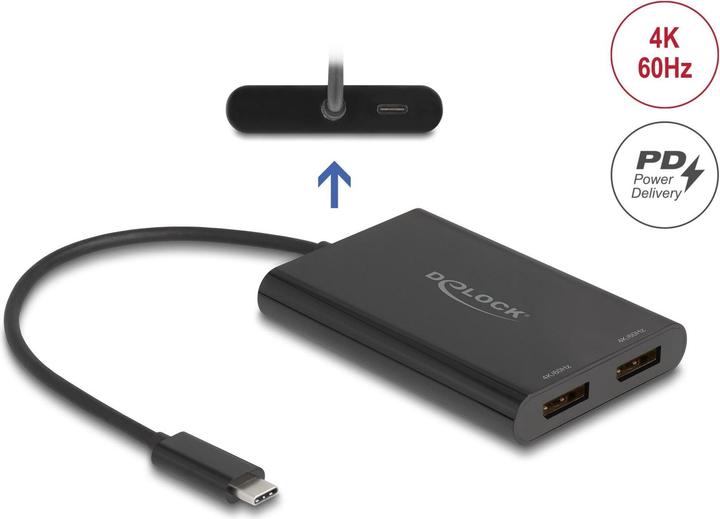 Immagine prodotto Delock Adapter USB Type-C zu 2 x DisplayPort 4K 60 Hz mit Di (9 cm)