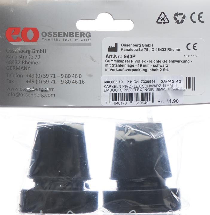 Actual product image Sahag Capsules Pivoflex 19mm black