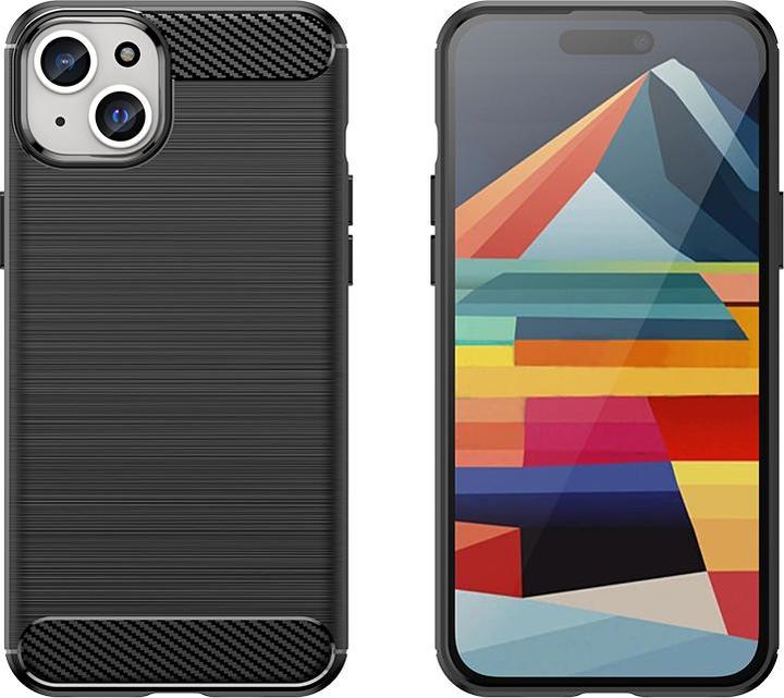 Produktbild Hurtel Flexible Carbon-Musterhülle für iPhone 15 Plus Carbon Case – Blau (Apple iPhone 15 Plus)